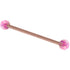 Rose Gold Steel Industrial Scaffold Barbell with Synthetic Opal Balls