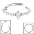 Titanium Marquise Pave Set Jewelled Edge Hinged Clicker Ring