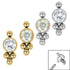 Titanium Bezel Set Single Jewelled Asia Top for Internal Thread shafts in 1.2mm