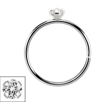 Sterling Silver Hoops - Claw-set Jewelled Nose ring H143