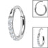 Titanium 1.6mm Pave Set Jewelled Edge Hinged Clicker Ring