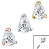 Steel Claw Set Jewelled Pear Cut for Internal Thread shafts in 1.2mm