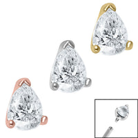 Steel Claw Set Jewelled Pear Cut for Internal Thread shafts in 1.2mm