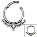 Steel Hinged Clicker Ring - Tribal 9 Ball