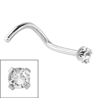 Titanium Claw Set Jewelled Nose Studs