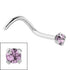 Titanium Claw Set Jewelled Nose Studs