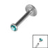 Titanium Internally Threaded Labrets 1.2mm - Titanium Bezel Set Jewelled Ball