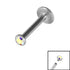 Titanium Internally Threaded Labrets 1.2mm - Titanium Bezel Set Jewelled Ball