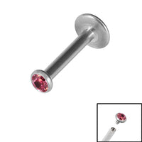Titanium Internally Threaded Labrets 1.2mm - Titanium Bezel Set Jewelled Ball