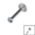 Titanium Internally Threaded Labrets 1.2mm - Titanium Bezel Set Jewelled Ball