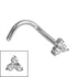 Steel Claw Set Jewelled Trinity Nose Stud
