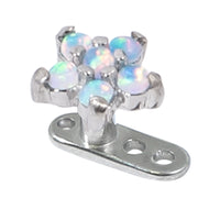 Titanium Dermal Anchor with Claw Set 5 point Steel Opal Flower Top