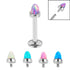 Titanium Internally Threaded Labrets 1.2mm - Titanium Bezel Set Synth Opal Cone