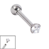 Titanium Internally Threaded Micro Barbells 1.2mm - Titanium Claw Set Round Jewel