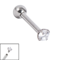 Titanium Internally Threaded Micro Barbells 1.2mm - Titanium Claw Set Round Jewel
