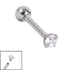 Titanium Internally Threaded Micro Barbells 1.2mm - Titanium Claw Set Round Jewel