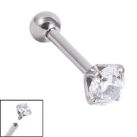 Titanium Internally Threaded Micro Barbells 1.2mm - Titanium Claw Set Round Jewel