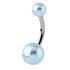 Acrylic Pearl Ball Belly Bar - Steel Shaft