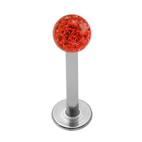 Smooth Glitzy Ball Labrets 1.2mm Gauge