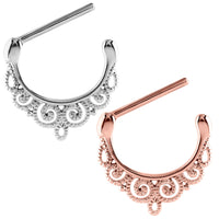 Steel Filigree Nipple Clicker Ring