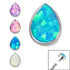 Titanium Bezel Set Synth Opal Pear for Internal Thread shafts in 1.2mm