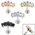 Titanium Internally Threaded Labrets 1.2mm - Titanium Five Jewelled Art Deco Baguette Fan