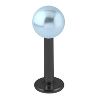 Black Steel Labret with Acrylic Pearl Ball 1.2mm