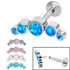 Titanium Threadless Labrets - Titanium (Bend-fit) (Infinity) Bezel Set 5 Opal Crescent