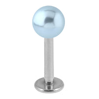 Steel Labret with Acrylic Pearl Ball 1.2mm