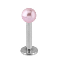 Steel Labret with Acrylic Pearl Ball 1.2mm