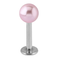 Steel Labret with Acrylic Pearl Ball 1.2mm