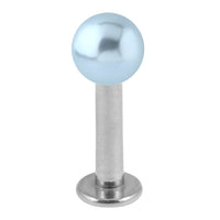 Steel Labret with Acrylic Pearl Ball 1.6mm