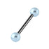 Black Steel Micro Barbell with Acrylic Pearl Balls 1.2mm