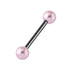 Black Steel Micro Barbell with Acrylic Pearl Balls 1.2mm