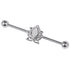 Steel Opal Lotus Flower Industrial Scaffold Barbell IND52