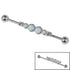 Steel Opal Jewelled Industrial Scaffold Barbell IND53