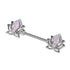 Steel Opal Lotus Flower Nipple Bar