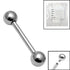 Sterile Titanium Internal Thread Barbell 1.6mm