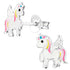 Sterling Silver Winged Unicorn Ear Stud Earrings ES94