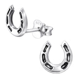 Sterling Silver Horseshoe Ear Stud Earrings ES111