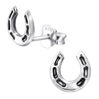 Sterling Silver Horseshoe Ear Stud Earrings ES111