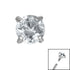 Titanium Claw Set Round CZ Jewel for Internal Thread shafts in 1.2mm