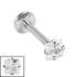 Steel Internally Threaded Claw Set Square Jewelled Labrets 1.2mm