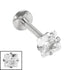 Steel Internally Threaded Claw Set Square Jewelled Labrets 1.2mm