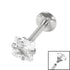 Titanium Internally Threaded Labrets 1.2mm - Steel Claw Set Jewelled Square