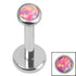 Titanium Internally Threaded Labrets 1.2mm - Titanium Bezel Set Opal Disk