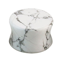 White Howlite Stone Double Flared Tapered Plug