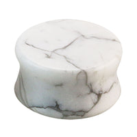 White Howlite Stone Double Flared Tapered Plug