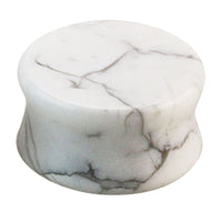 White Howlite Stone Double Flared Tapered Plug