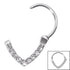 Steel Jewelled V-Shape Hinged Clicker Ring